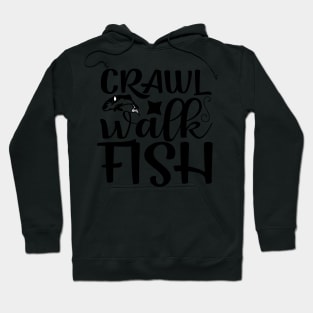 Wishing I Was Fishing - Less Talk More Fishing - Gift For Fishing Lovers, Fisherman - Black And White Simple Font Hoodie